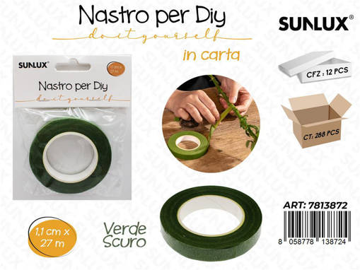 Sunlux Nastro Diy Verde Scu. 1.1*27Cm / Pz Da 12**