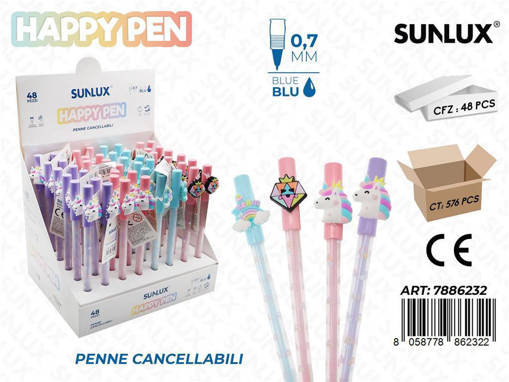 Sunlux - Happy Pen Canc. Blu 0.7Mm Unicorn /Pz Da 48** 7886232