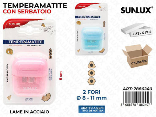 Sunlux - Temperamatite C/Serb. 2Fori Ass. 5Cm/ Pz Da 12** 7886240