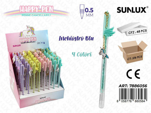 Sunlux - Esp. Penne Cancell. Blu Unicorn Ass. 0.5Mm/ Pz Da 48** 7886056