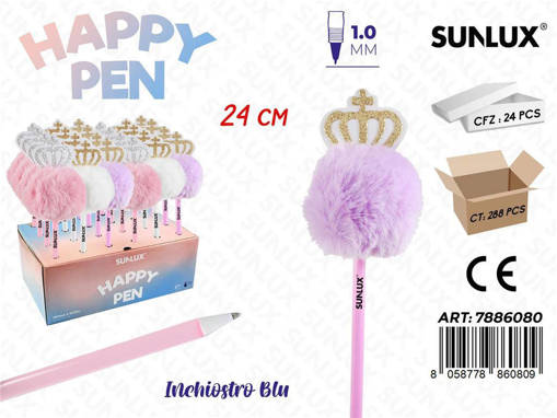Sunlux - Esp.1PZ Penne Corona Ass. Inch. Blu 1.0Mm 24Cm /Pz Da 24** 7886080