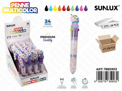 Sunlux - Sunlux 1PZ. Penne Multicolor 10Col. 0.7Mm /Pz Da 24** 7885903