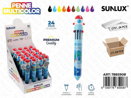 Sunlux - Sunlux. 1PZPenne Multicolor 10Col. 0.7Mm /Pz Da 24** 7885908