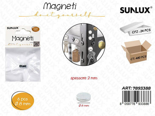 Sunlux Magneti 6Pcs D.8*2Mm /Pz Da 24**