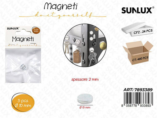 Sunlux Magneti 5Pcs D.10*2Mm /Pz Da 24**