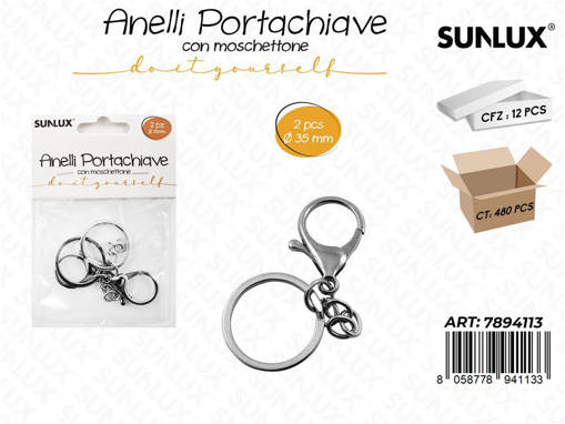 Anelli Portachiave 7*3.5Cm 2Pcs /Pz Da 12**