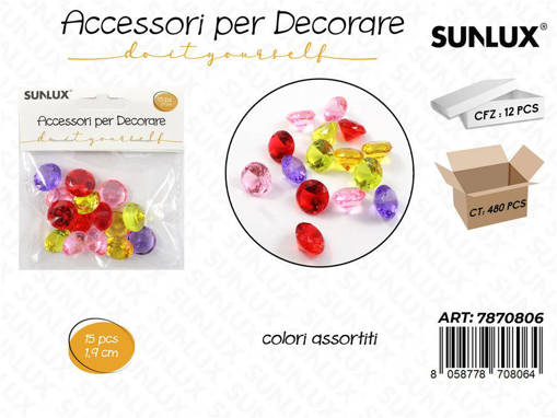 Sunlux Acc. Per Dec. Ass. 15Pcs 1.9Cm /Pz Da 12**