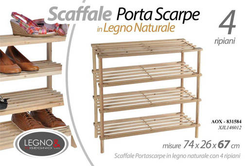 Aox/P.Scarpe A 4 ripiani Leg. 74*26*67 Xjl146012