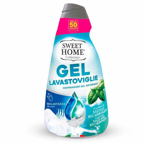 Sweet Home Gel Lastoviglie 50 lavaggi Bicarbonato 1Lt