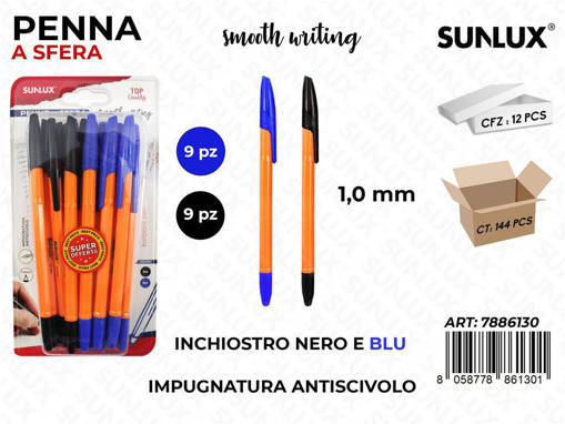 Sunlux - Penna A Sfera Inch. 2Col.18Pcs 1.0Mm /Pz Da 12** 7886130