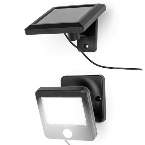 Aigostar Applique LED solare con sensore di movimento nera 6500K