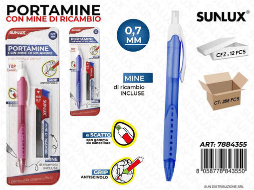 Sunlux - Bl. Portamine C/ Ricambio Hb 0.7Mm Ass. /Pz Da 12** 7884355