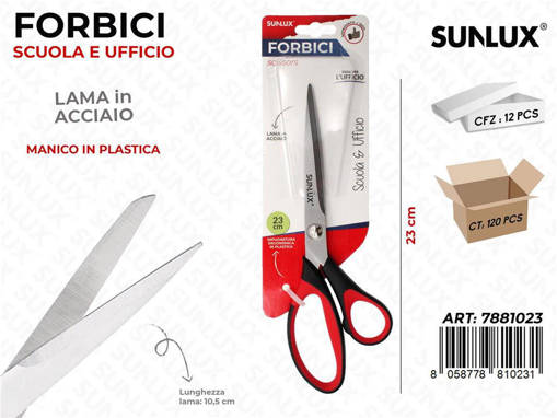 Sunlux - Forbici Scuola*Ufficio In Acciaio 23Cm /Pz Da 12** 7881023
