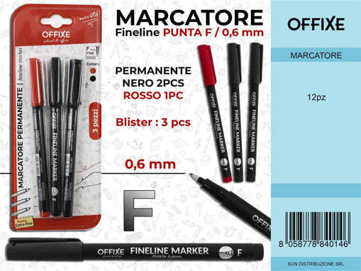 Sunlux - Bl. Marcatore Permanente 2Col. 3Pcs F-0.6Mm /Pz Da 12** 7884014