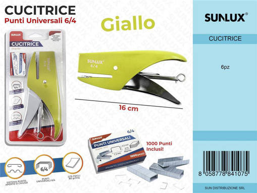 Sunlux - Bl. Cucitrice Giallo C/ Punti Univ. 6/4 /Pz Da 6** 7884107