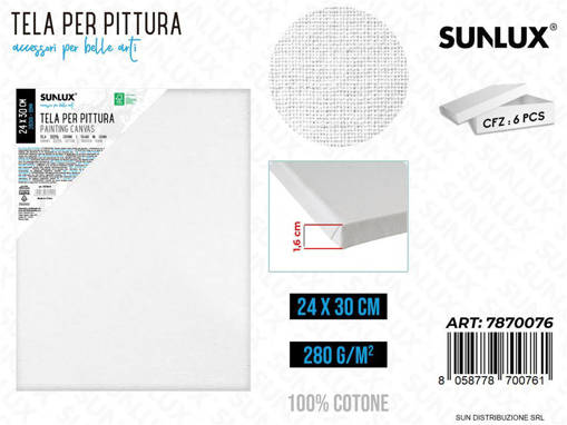 Sunlux - Tela Per Pittura 24*30Cm 16Mm 280Gr /Pz Da 6** 7870076