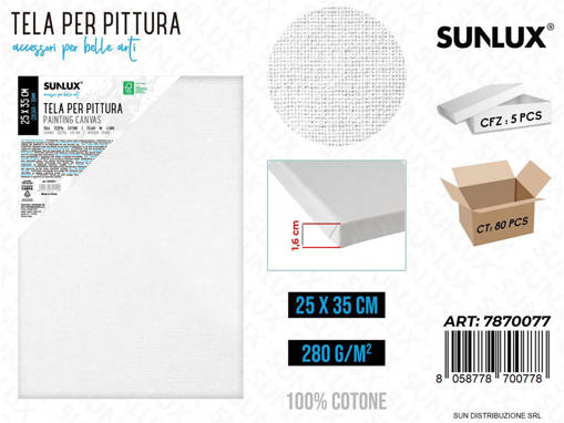 Sunlux - Tela Per Pittura 25*35Cm 16Mm 280Gr /Pz Da 5** 7870077