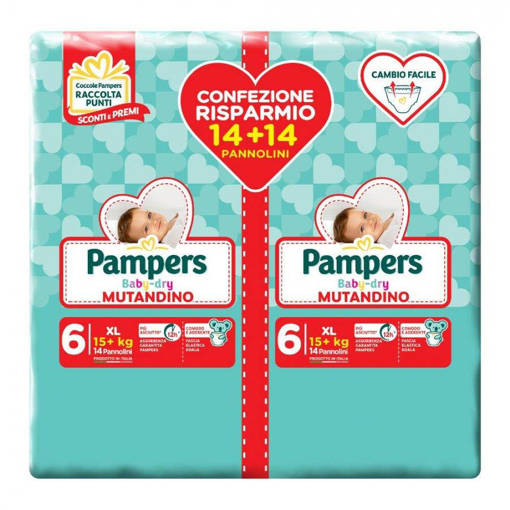 Pampers Baby Dry Mutandino 6 XL 15+15 Pannolini
