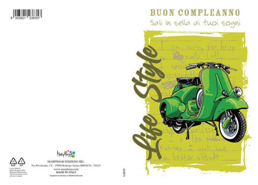 Marpimar - Compleanno Vespa Verde Foil Oro LOE55