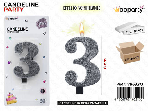 CANDELINE NERE GLITTERANG