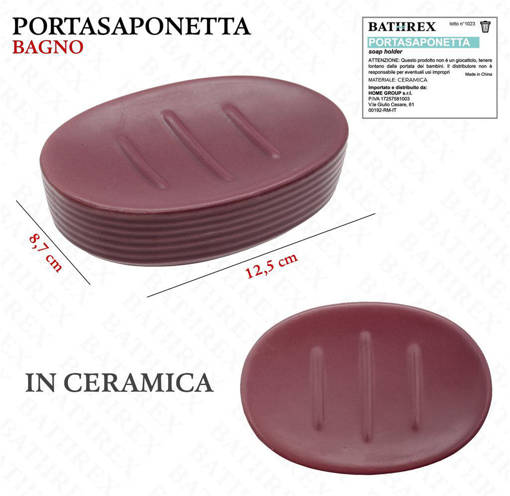Bathrex L.Line Porta Saponetta Rosso Scarlatto