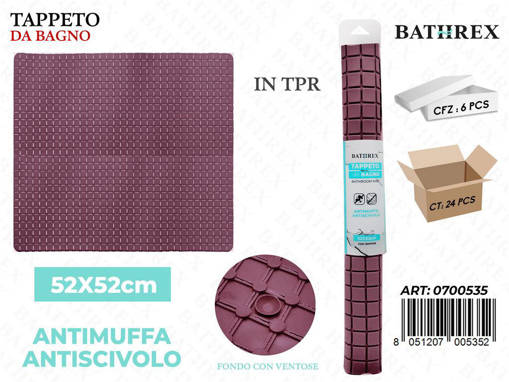 Bathrex Tappeto Da Bagno 52*52Cm Rosso Scarlatto