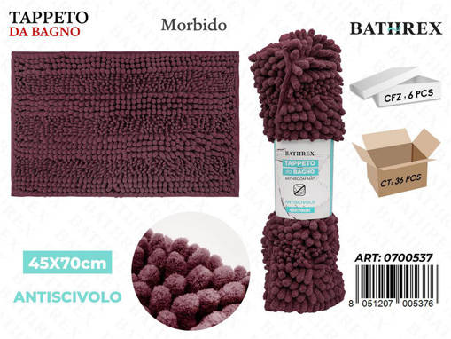Bathrex Tappeto Da Bagno 45*70Cm Rosso Scarlatto