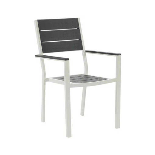 SEDIA C/BRACCIOLI 62X55XH88 BIANCO C/TOP