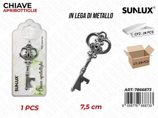 SUNLUX CHIAVE APRIBOTTIGLIE METALLO 7.5CM /PZ DA 24**