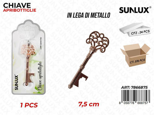 SUNLUX CHIAVE APRIBOTTIGLIE METALLO 7.5CM /PZ DA 24**