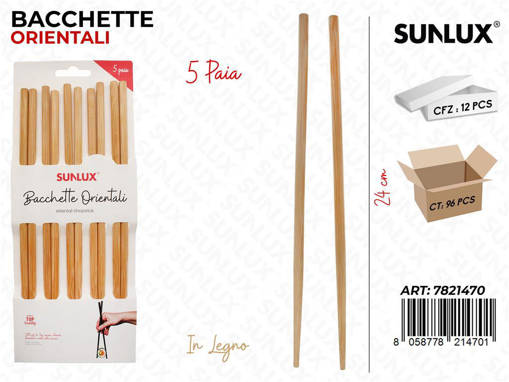 Sunlux Bacchette Orientali Legno 5Paia 24Cm /Pz Da 12**
