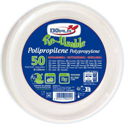 Dopla Fondi polipropilene Ø220 - 50 pz
