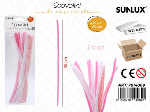 Sunlux Scovolini Rosa Ass. 20Pcs 30Cm