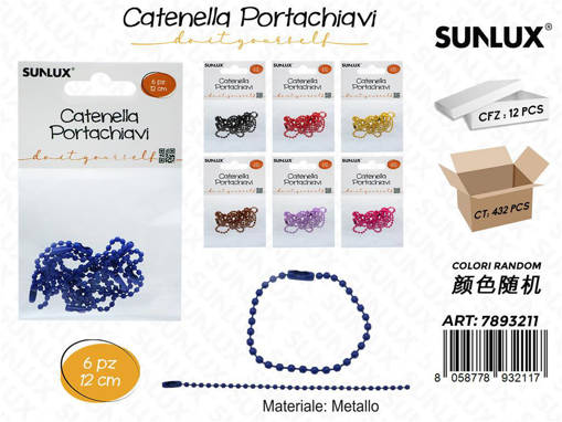 Sunlux Catenella Portachiavi 6Pcs 12Cm