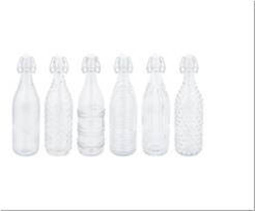 C&K Bottiglia Vetro Decorata C/Tappo 1L Ass 