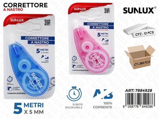 Sunlux - Correttore A Nastro Ass. 5Mt*5Mm 7884928
