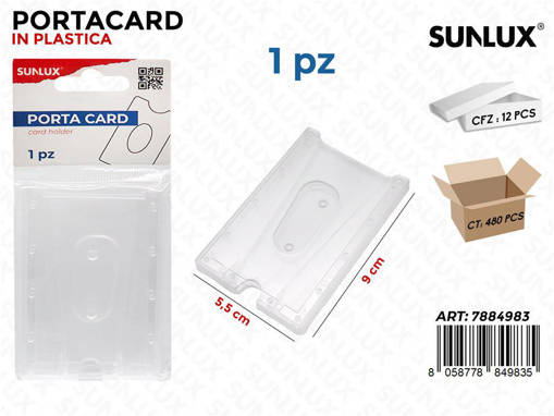 Sunlux - Porta Card Trasp. 9*5.5Cm /Pz Da 12** 7884983