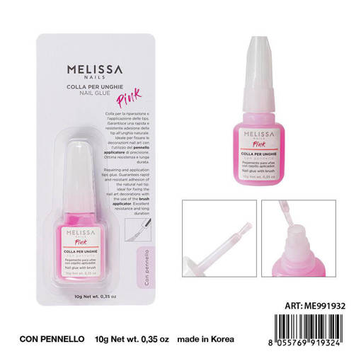 Melissa Colla Unghie Rosa C/Pennello 10G