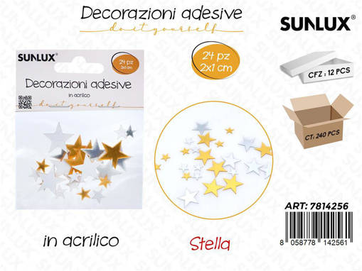 Sunlux Dec. Adesive Stella 24Pcs 2*1Cm