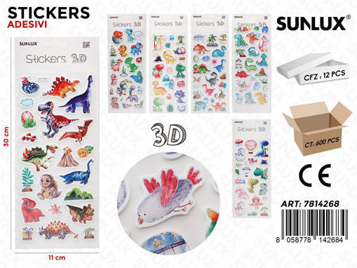 Sunlux Stickers Adesivi 3D Ass. 11*30Cm
