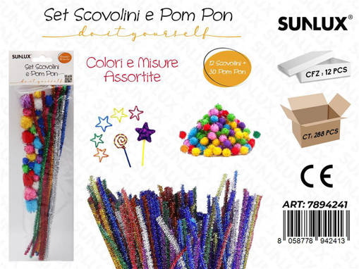 Set 12Scovolini E 30Pom Pon Ass. /Pz Da 12**