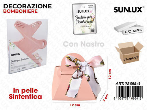 Sunlux Scatola Bomb. Rosa C/Nastro 12*7Cm