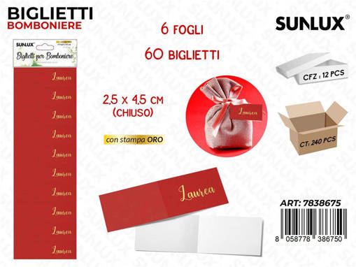 Sunlux Biglietti Bomb. Laurea 6Ff 60Pcs /Pz Da 12**