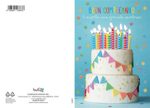 Marpimar - Compleanno Torta Azzurra Foil Olografico LOE17
