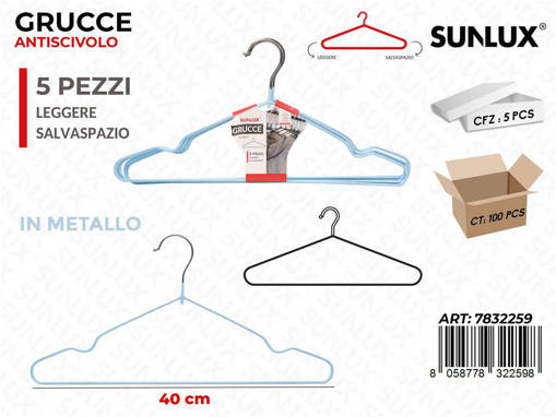 Sunlux Grucce Antisc. Cel. Pastel 41Cm 5Pcs