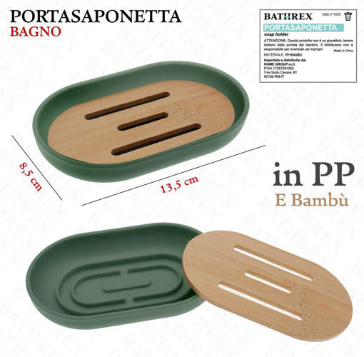 Bathrex L.Bambu' Porta Saponetta Verde Ottanio