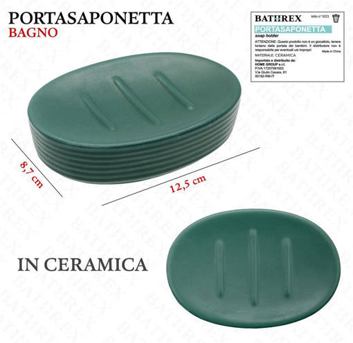 Bathrex L.Line Porta Saponetta Verde Ottanio