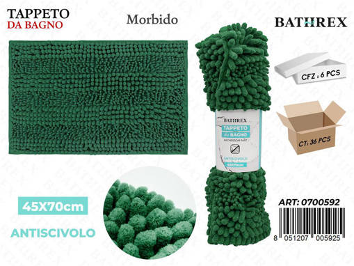Bathrex Tappeto Da Bagno 45*70Cm Verde Ottanio