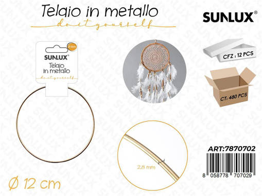 Telaio In Metallo Oro D.12Cm*2.8Mm /Pz Da 12**