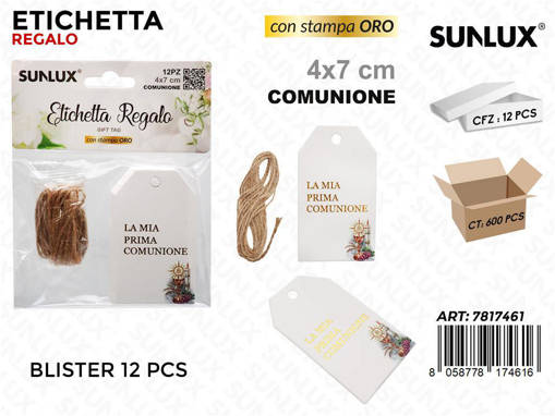 Sunlux Etichetta Comunione 12Pcs 4*7Cm